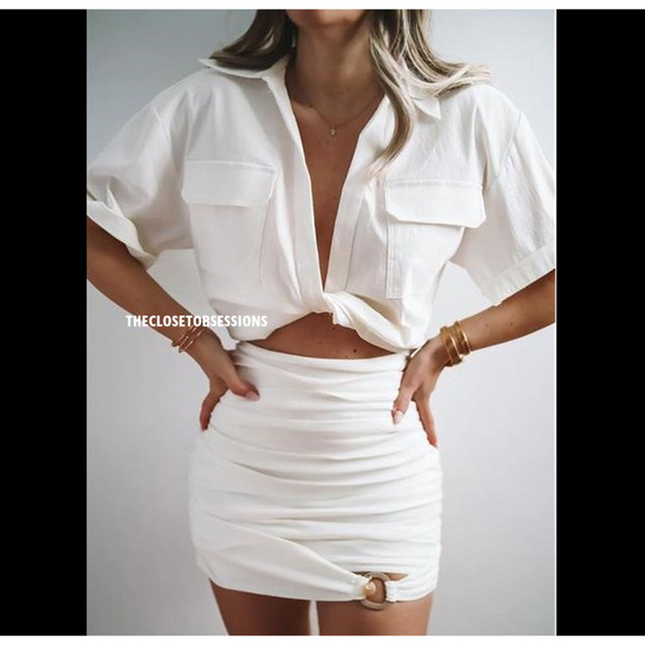 ZARA BLOGGER FAVE!!! Linen Blend Mini Skirt NWT - Picture 1 of 16